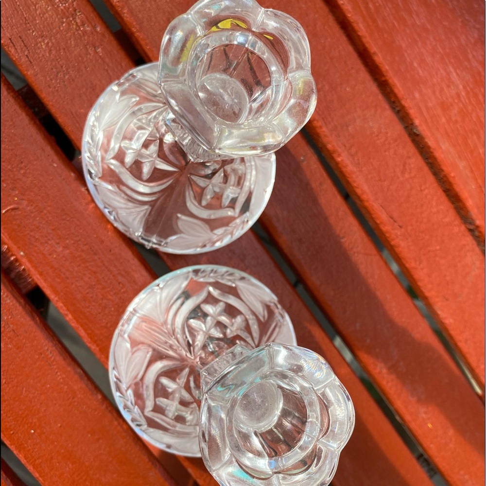 Crystal heavy candle stick holders